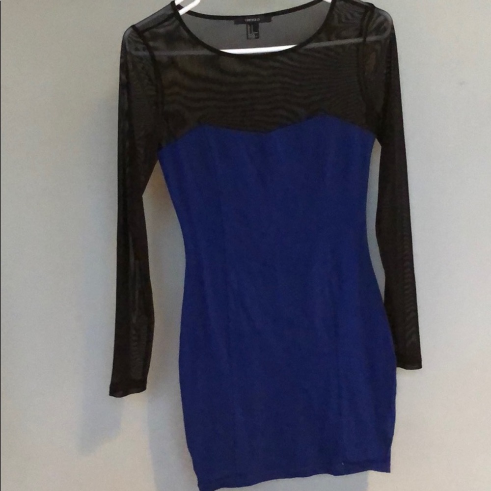Blue and Black Mesh Dress